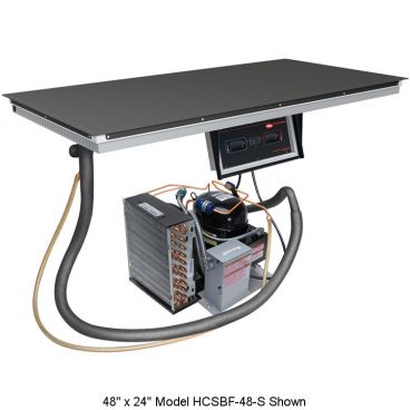 Hatco HCSBF-36-I Built-In Top-Mount 37 1/2" Wide x 21" Deep Hardcoat Aluminum Flush Top Hot/Cold Shelf With Unattached Condenser And Attached Control Box, 120V 670 Watts