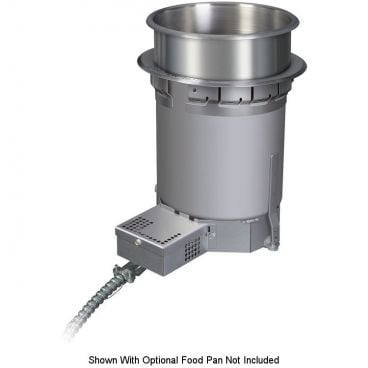 Hatco HWB-4QTD-240 Standard-Watt Top-Mount 4-Quart 8.34" Diameter Round Non-Insulated Stainless Steel Drop-In Heated Well With Drain And Remote Thermostat, 240V 600 Watts