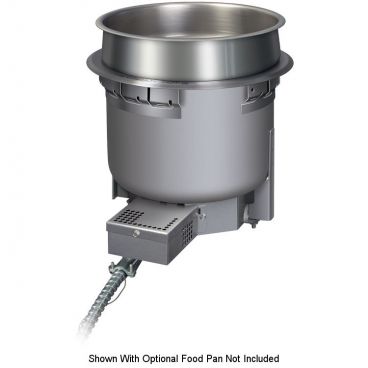 Hatco HWB-7QT-208 Standard-Watt Top-Mount 7-Quart 10.31" Diameter Round Non-Insulated Stainless Steel Drop-In Heated Well Without Drain With Remote Thermostat, 208V 536 Watts
