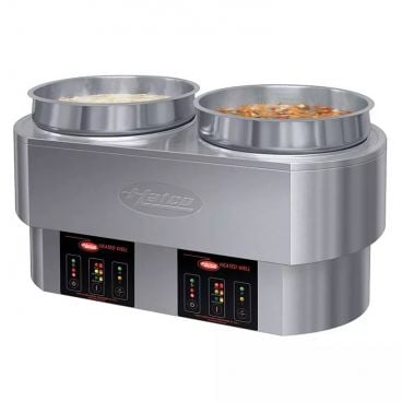 Hatco RHW-2-208 11 Qt. Stainless Steel Electric Dual Round Food Warmer/Cooker, 208V