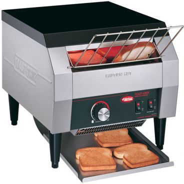 Hatco TQ-10-120 Toast-Qwik 300-Slices Per Hour Countertop Insulated Horizontal Commercial Conveyor Toaster With 10" Wide x 2" High Opening, 120V 1800 Watts