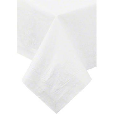 HM-454-W White 2-Ply Paper Tablecover 54" x 54" with Poly Back
