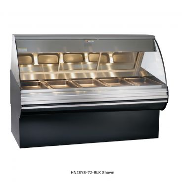 Alto-Shaam HN2SYS-72/PR-SS 72" Stainless Steel Right Side Self Service Heated Display Case With Base And Curved Glass, 120V/208-240V