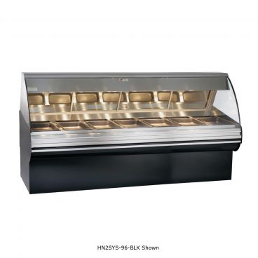 Alto-Shaam HN2SYS-96-SS 96" Stainless Steel Full Service Heated Display Case With Base And Curved Glass, 120V/208-240V