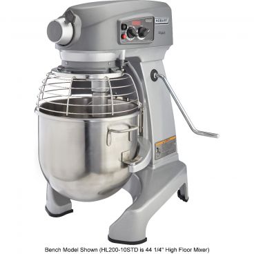 Hobart HL200-10STD Legacy 44 1/4" High Floor-Mount 20-Quart 3-Speed All-Purpose Commercial Planetary Mixer With Bowl, Beater And Whip, 100-120 Volts, 1-phase
