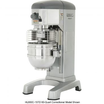 Hobart HL800C-2STD Legacy Correctional Model 80-Quart 4-Speed 3.0 HP All-Purpose Commercial Planetary Mixer With Stainless Steel Bowl, Beater, Dough Hook And Bowl Truck, 380-460 Volts, 3-phase