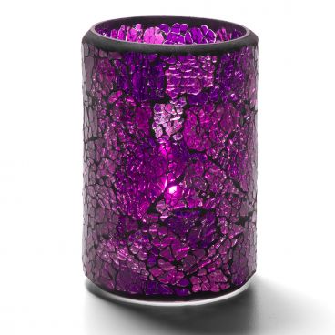 Hollowick 43017BP Blue / Purple 4-1/2" Crackle Glass Cylinder Lamp