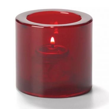 Hollowick 5140R Ruby Round Thick Glass Tealight Lamp