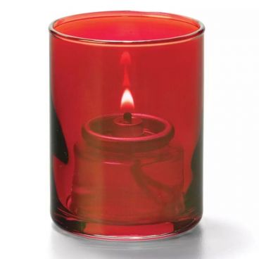 Hollowick 5176R Ruby Lustre Glass Cylinder Tealight Lamp