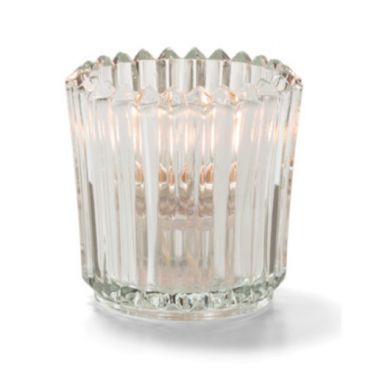 Hollowick 5228C Clear 2-1/2" Ribbed Glass Tealight Lamp