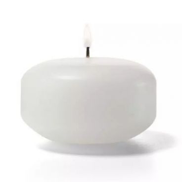 Hollowick FC2W-144 White 2 Inch Select Wax Floating Candle