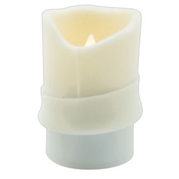 Hollowick SSPL-I 2 5/8" x 1 1/2" Ivory Silicone Smart Candle Flameless Candle Sleeve