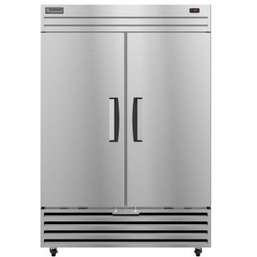 Hoshizaki ER2A-FS ENERGY STAR Certified 2-Section 54 3/8” Wide 38.61 Cubic ft Capacity Full-Height Solid Door R290 Hydrocarbon Stainless Steel Economy Series Reach-In Refrigerator, 115V