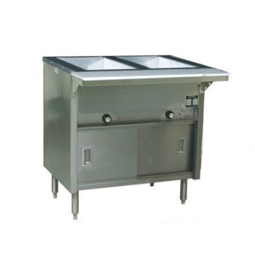 Eagle HT2CB-240 33” Spec-Master Two-Well Electric Hot Food Table with Enclosed Base and Sliding Doors - 240V
