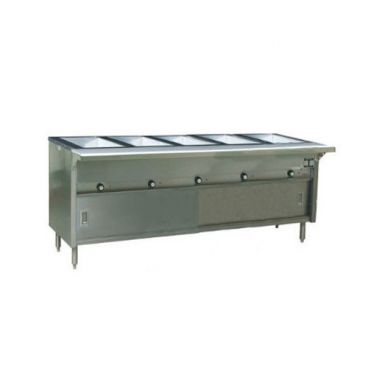 Eagle HT5CB-240 79” Spec-Master Five-Well Electric Hot Food Table with Enclosed Base and Sliding Doors - 240V