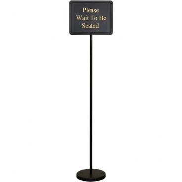 Winco HTS-60K Black Aluminum 60" Changeable Hostess / Teller Sign with 15 Messages