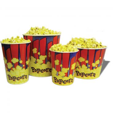 Winco Benchmark 41430 Popcorn Tub Popcorn Supplies 130 oz. Multicolored