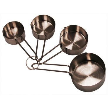 Winco Benchmark 42004 Stainless Steel Four Long-Handled Measuring Cups Kit for Popcorn and Oil