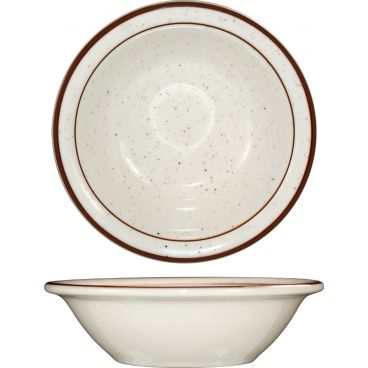 International Tableware - ITN-GR-11 - 4 Oz Granada Brown Speckled Fruit Bowl