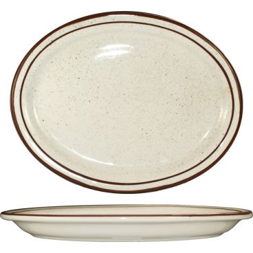 International Tableware - ITN-GR-12 - 9 3/4 In X 7 1/2 Granada Brown Speckled Platter