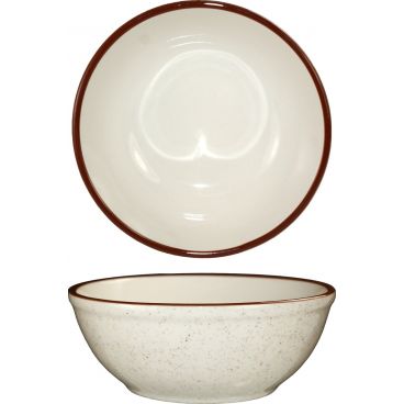 International Tableware - ITN-GR-15 - 12 1/2 Oz Granada Brown Speckled Nappie Bowl