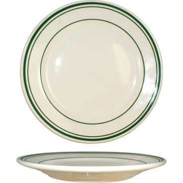 International Tableware - ITN-VE-8 - 9 In Verona Plate With Green Band