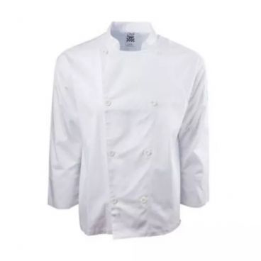 Chef Revival J200-M Medium White Poly Cotton Blend Performance Series Long Sleeve Chef's Jacket