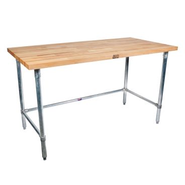 John Boos SNB08 Maple Top 48" x 30" Work Table with Stainless Legs and Adjustable Bracing