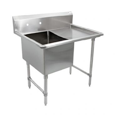 John Boos 1B16204-1D18R Stainless Steel B Series 38" One Compartment Sink w/ Right Drainboard