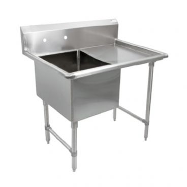 John Boos 1B18244-1D18R Stainless Steel B Series 40" One Compartment Sink w/ Right Drainboard