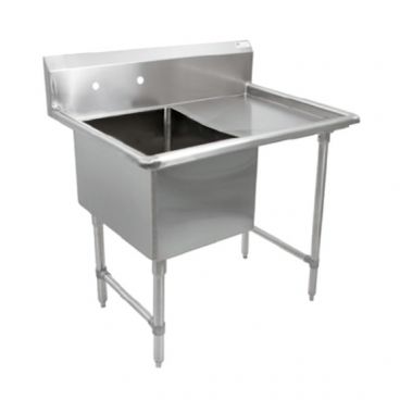 John Boos 1B18244-1D24R Stainless Steel B Series 46" One Compartment Sink w/ Right Drainboard