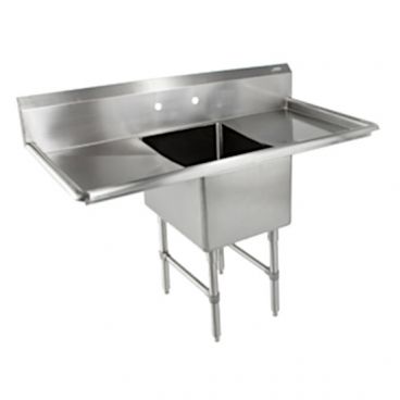 John Boos 1B18244-2D18 Stainless Steel B Series 59" One Compartment Sink w/ Dual Drainboards