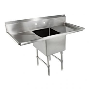 John Boos 1B18244-2D24 Stainless Steel B Series 69" One Compartment Sink w/ Dual Drainboards