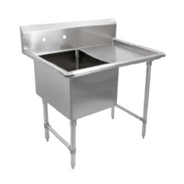 John Boos 1B184-1D18R Stainless Steel B Series 40" One Compartment Sink w/ Right Drainboard