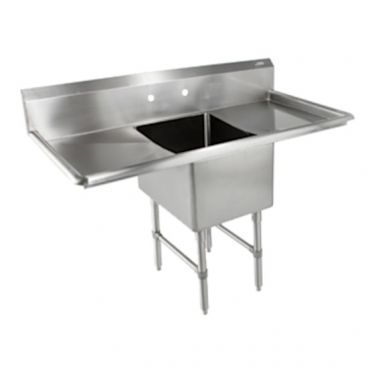 John Boos 1B244-2D24 Stainless Steel B Series 75" One Compartment Sink w/ Dual Drainboards