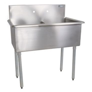 John Boos B2S8-18-12 Stainless Steel 18" x 18" Two Compartment Budget Sink