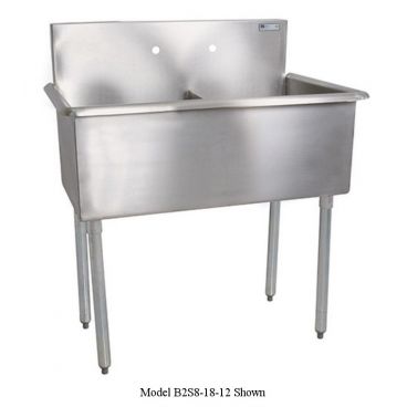 John Boos B2S8-24-12 Stainless Steel 24" x 24" Two Compartment Budget Sink
