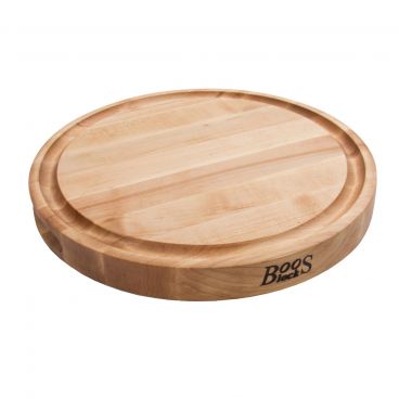 John Boos CB1051-1M1515175 Maple 15" Round Grooved Cutting Board w/ Recessed Finger Grips