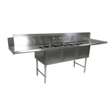 John Boos DT3B18244-2D24R Stainless Steel B Series 103" Straight Clean Dishtable / Pot Sink w/ Drainboards