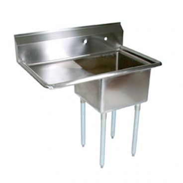 John Boos E1S8-1620-12L18 Stainless Steel E Series 36-1/2" One Compartment Sink w/ Left Drainboard