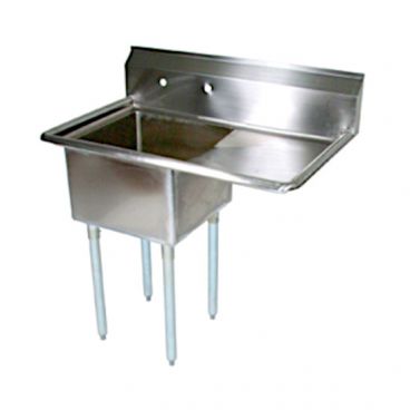 John Boos E1S8-1620-12R18 Stainless Steel E Series 36-1/2" One Compartment Sink w/ Right Drainboard