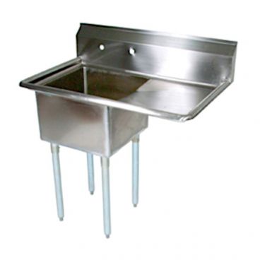 John Boos E1S8-18-12R18 Stainless Steel E Series 38-1/2" One Compartment Sink w/ Right Drainboard