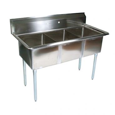 John Boos E3S8-24-14 Stainless Steel E Series 77" Three Compartment Sink