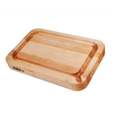 John Boos RAD01-GRV-S Maple 18" x 12" x 2.25" Reversible Grooved Cutting Board w/ Pour Spout
