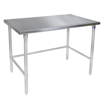 John Boos ST6-2472GBK Stainless Steel 72" x 24" Flat Top Work Table with Adjustable Galvanized Bracing