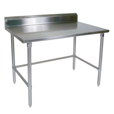 John Boos ST6R5-24108SBK Stainless Steel 108" x 24" Rear Riser Top Work Table w/ Adjustable Stainless Bracing