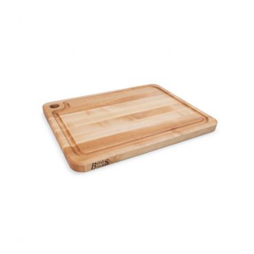 John Boos MPL2216125-FH-GRV Maple 22" x 16" Reversible Grooved Cutting Board with Finger Hole Grip