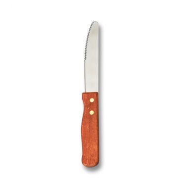 American Metalcraft KNF3 10" Stainless Steel Rounded Tip Steak Knife w/ Hardwood Handle