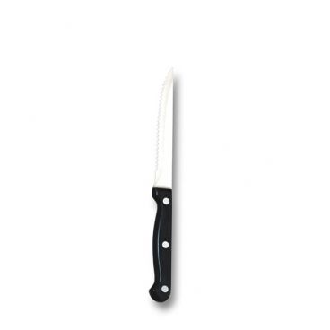 American Metalcraft KNF7 Stainless Steel 8-3/4" Full Tang Pointed Tip Steak Knife w/ Pom Handle