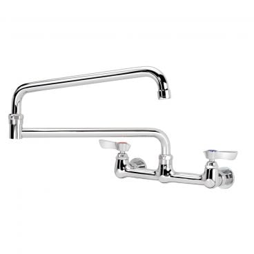 Krowne 12-824L Silver Series Low Lead Wall Mount Faucet With 24" Double Jointed Spout, 8" Centers
